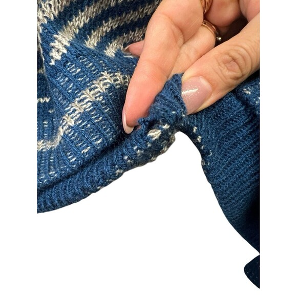 Vintage Graphix Unisex Adult Grandpa Fisherman Knit Sweater Blue Cream Stripe XL - Picture 13 of 13